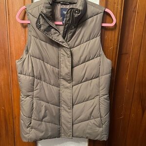 Taupe Brown Quilted Gap Puffer Vest